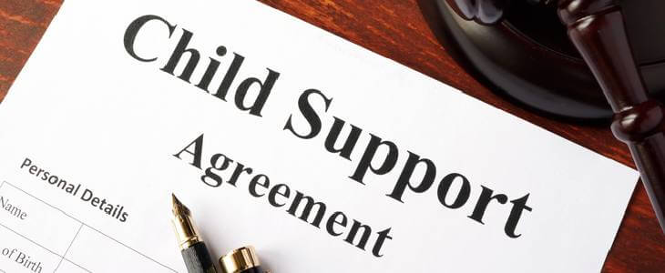 child support document on a table