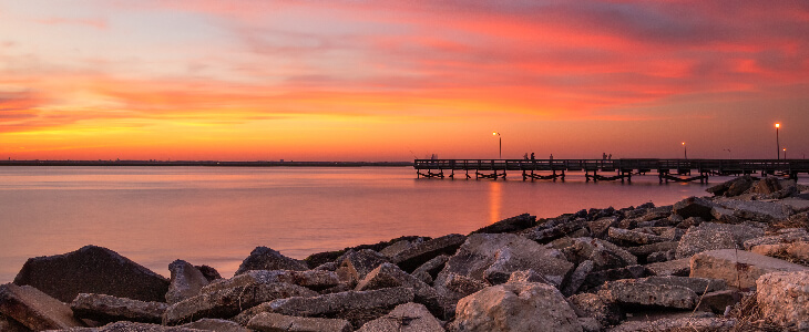 Jones Beach, Long Island during a sunset