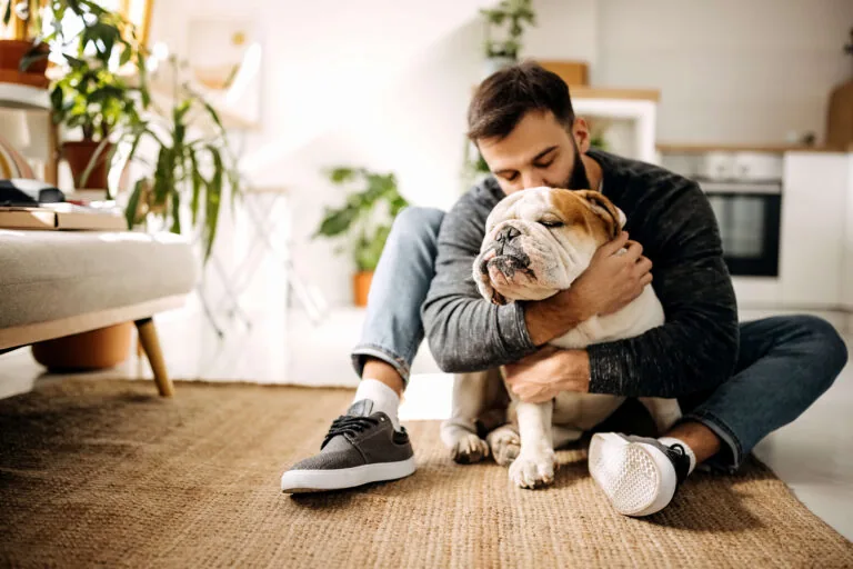 man with dog