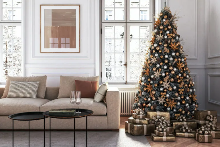 Christmas Tree In living room during Christmas morning